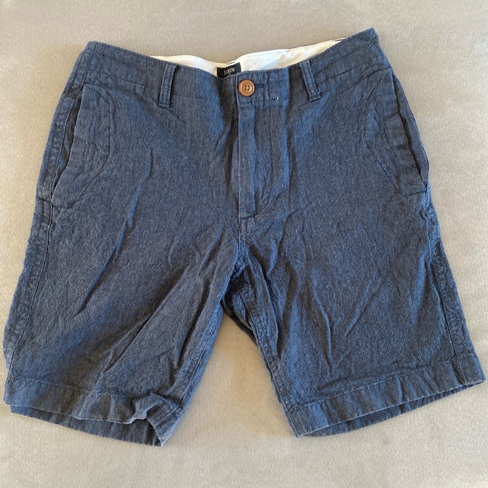 J. Crew Navy Linen-Cotton Beach Short Size 31